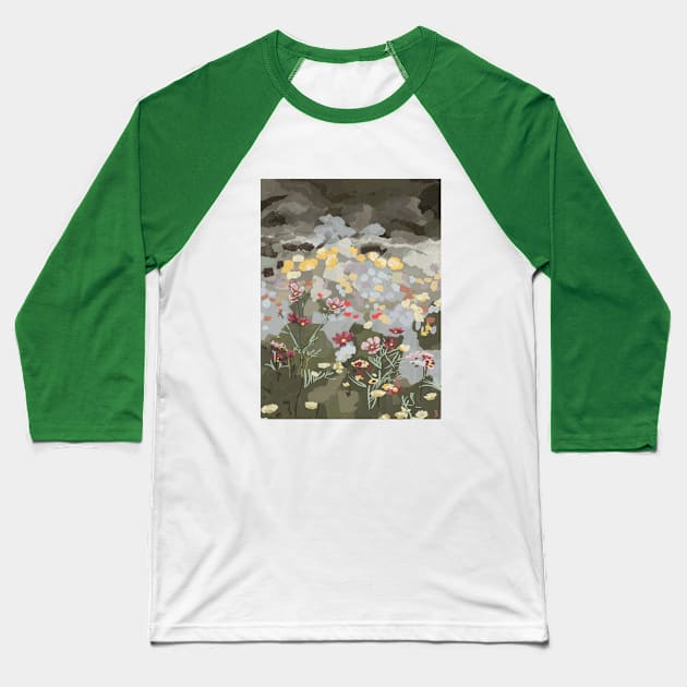 Field of Flowers Baseball T-Shirt by sydneybrookeart